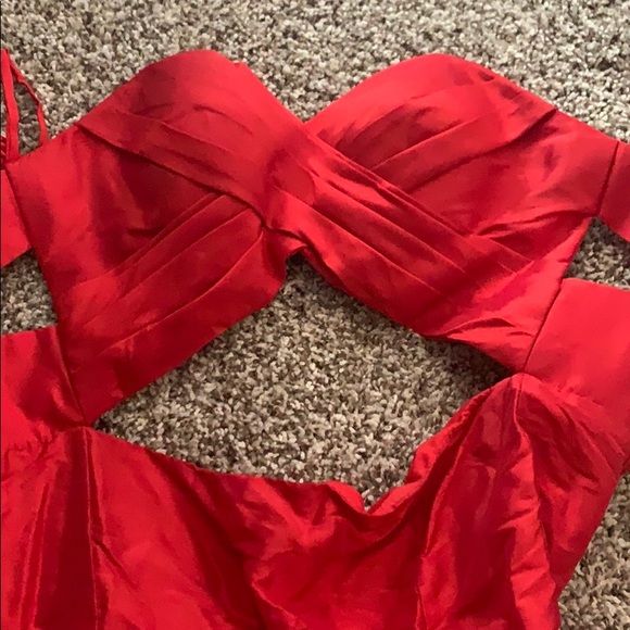 Red mermaid prom dress - Picture 3 of 5